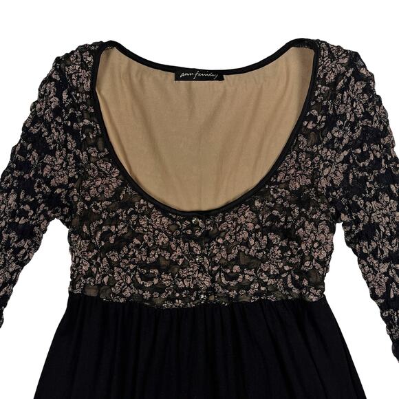 Y2K Ann Ferriday Babydoll Mini Dress Womens One Size Vintage Whimsigoth Goth - Picture 4 of 16